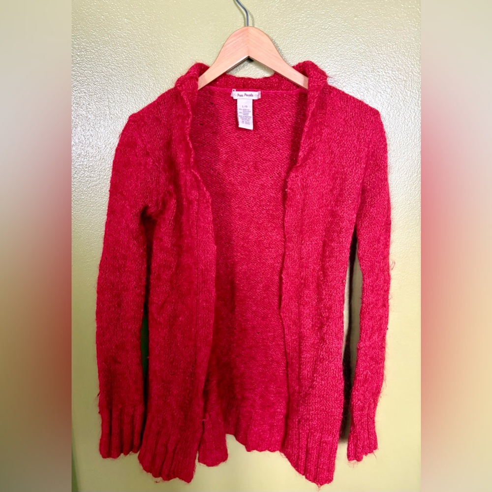 Vintage Free People long red cardigan